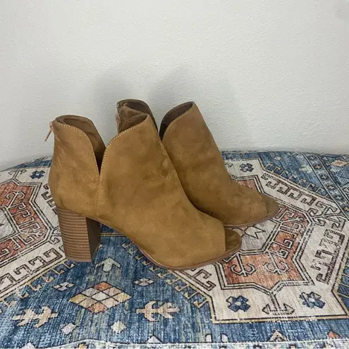 Zigi Girl Fall Brown Open Peep Toe Heel Boots Women’s Size 11M