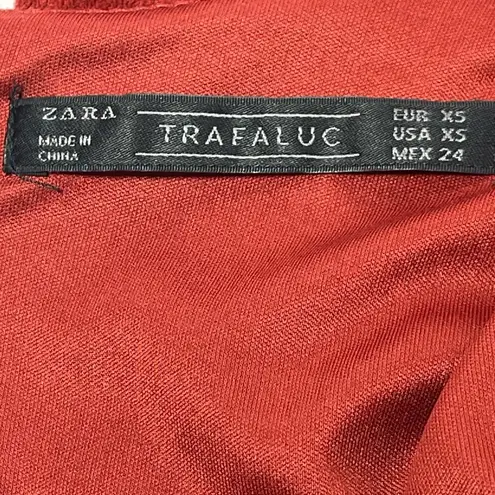 ZARA  Trafaluc Red Suede Boxy Mini Dress size XS