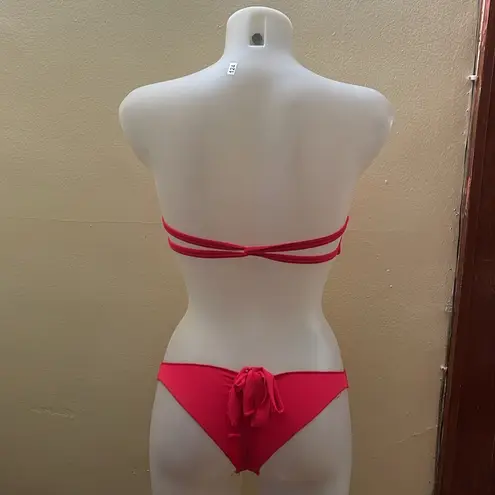 Stone Fox Swim Stone Fox hudson fire coral Bandeau Bikini set Small