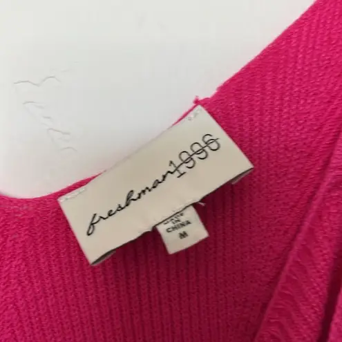 Freshman 1996 Ribbed Knit Tank Dress Fuchsia Pink Midi Bodycon Size Medium Pink