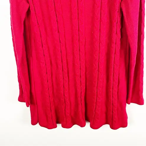 VISION 155 Red Cable Knit Long Sleeves Sweater, Size Medium