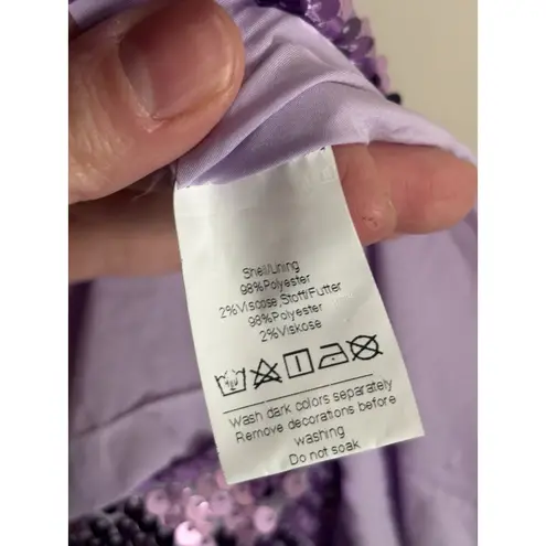 Kancy Kole Womens XL All Over Sequin Blazer Jacket Purple Holiday Party