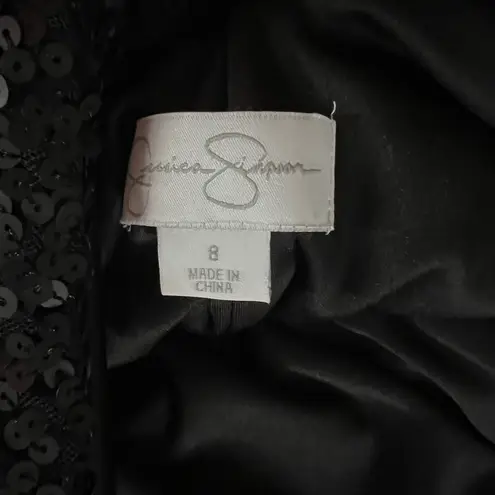 Jessica Simpson  backless black sequin cocktail dress.