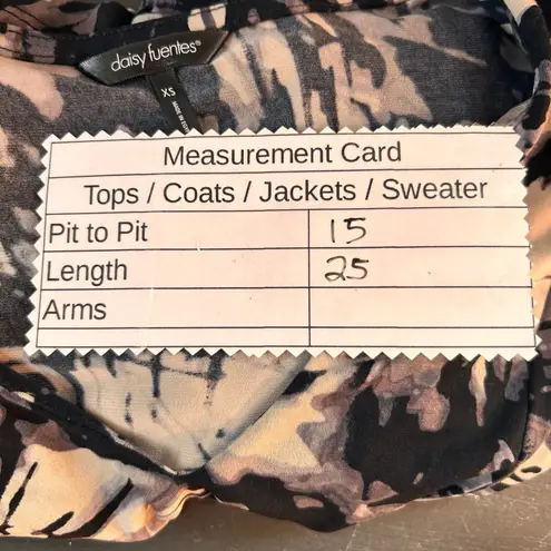 Daisy Fuentes Vintage 90s Tunic Blouse XS Abstract Art To Wear Tie Dye Tie Knot Front Y2k Boho