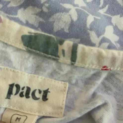 Pact Organic Cotton Sleep Tank Top Womens M Staycation Blue Loungewear Floral Size M