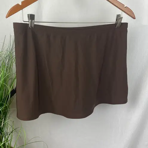 Calvin Klein  Chocolate Brown Side Slit Mini Swim Bathing Suit Cover Up Skirt M