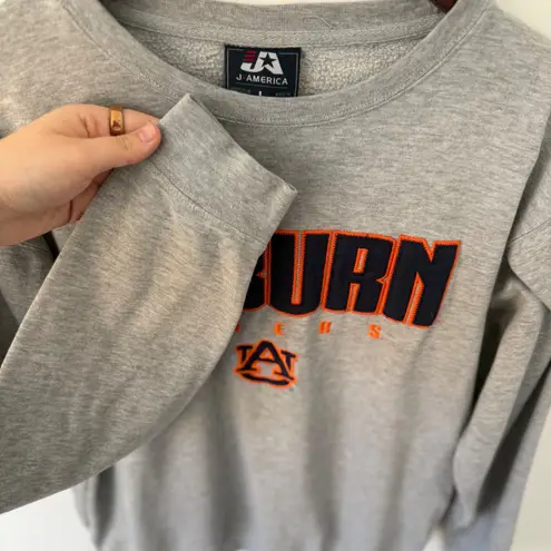 J America Auburn Tigers Women's Crewneck Sweatshirt Gray Sz Large Embroidered