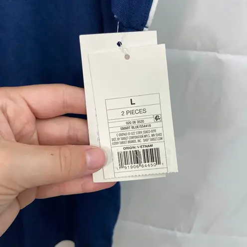 Stars Above NEW women's blue button down collared soft lounge pajama top large