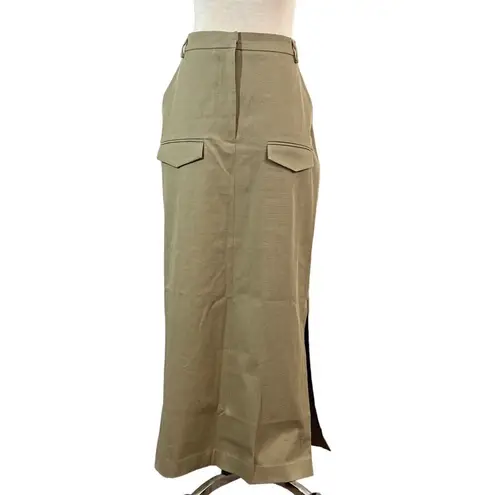 NANUSHKA Edena Skirt in Pebble Large New Womens Long Maxi Chinos Khaki Tan