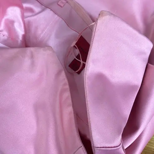 JS Collections Pink Satin Sleeveless Tiered Pleated Pencil Cocktail Prom Dress 4