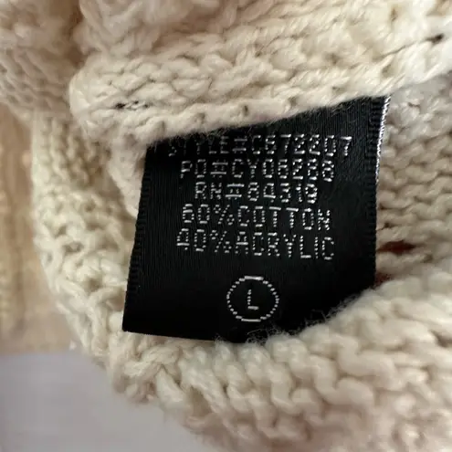 Cyrus Open Knit Cream Chunky Sweater Size Large New With Tags