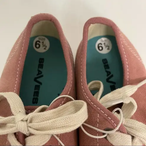Seavees NWOT Monterey suede lace up sneaker flats shoes rose blush pink SZ 6.5