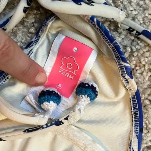 Farm Rio blue Tile Dream Bikini Top sz xl sold out