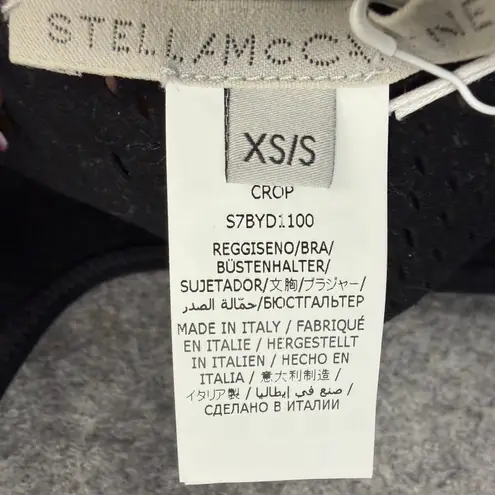 Stella McCartney Stellawear Crop Bra Womens XS/S Black Perforated Swimwear NEW