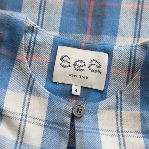 Sea New York Plaid Flannel Dress Size 4 Blue