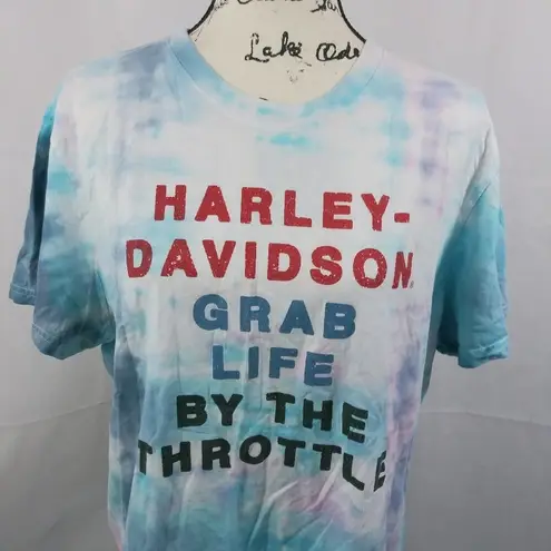 Harley Davidson  Grab Life By The Throttle Tie Dye Tee Shirt XL