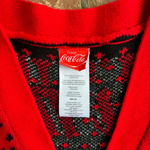 Coca-Cola Coke Christmas Holiday Winter Fair Isle Cardigan