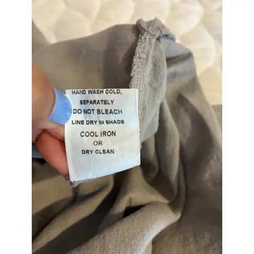 Francesca Bettini Linen Blend Maxi Dress 3/4 Length Sleeve Casual Comfy Beige L Tan Size L