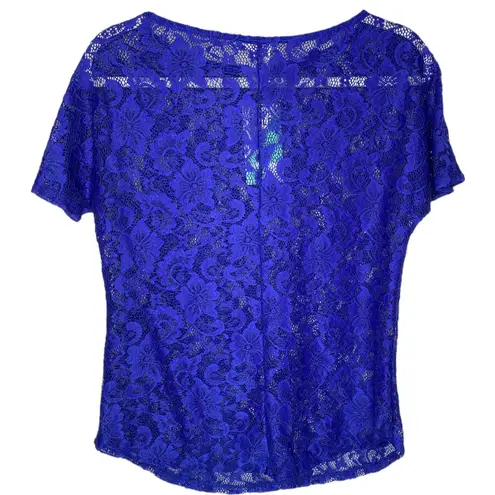 NWT Honey & Lace Valencia Blue Lace Shirt Extra Small Size XS
