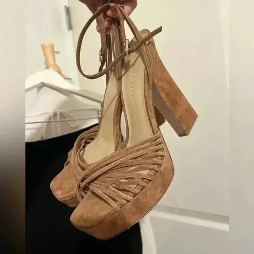 Veronica Beard Fletcher Heel Brown Suede Leather Hazelwood $450 Platform Wedge 9