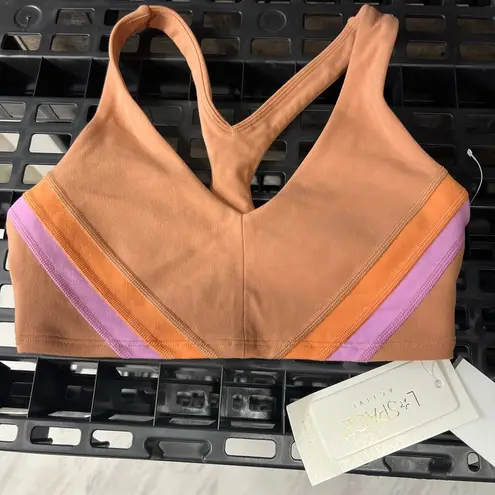 l*space L* Wyatt Racerback Sports Bra Crop Top Puddy Orange Purple x-small NWT - Image 3