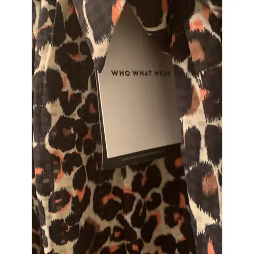 Who What Wear  Multicolor Leopard Print Size XXL Skirt Lined with Attached Belt