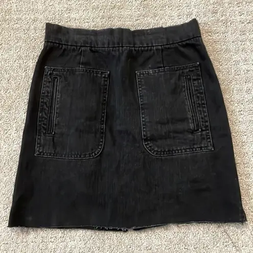 Zadig & Voltaire Juny Used Black Denim Cut Off Skirt