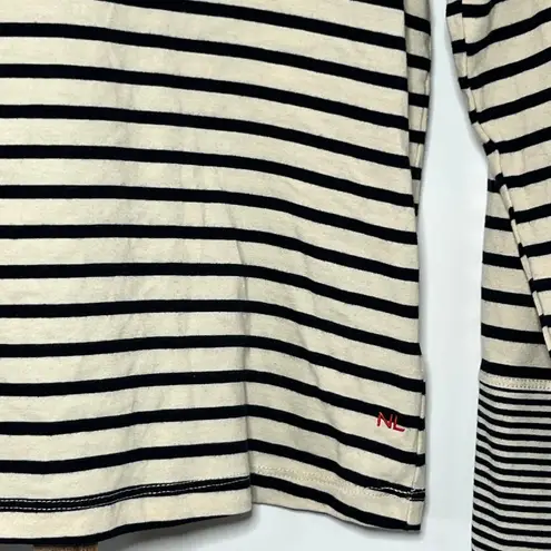 Nili Lotan Target Long Sleeve Black Cream Striped Shirt Size XS