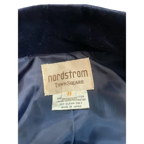 Nordstrom Vintage‎  Town Square Size 8 Velvet Velour Blazer Jacket Victorian Blue