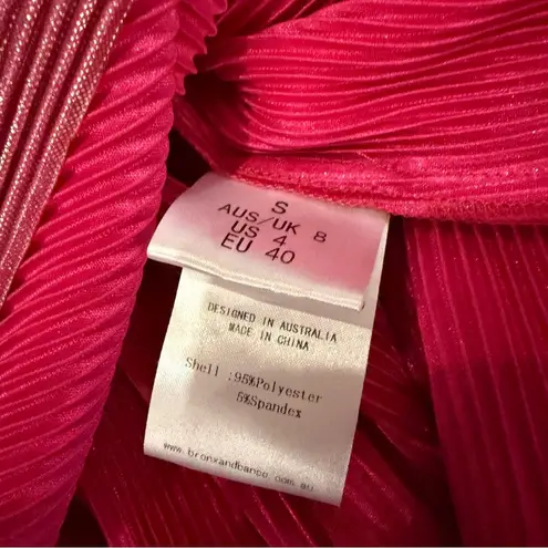 Bronx and Banco Sonny Strapless Cut Out High Slit Maxi Dress Gown in Metallic Rose