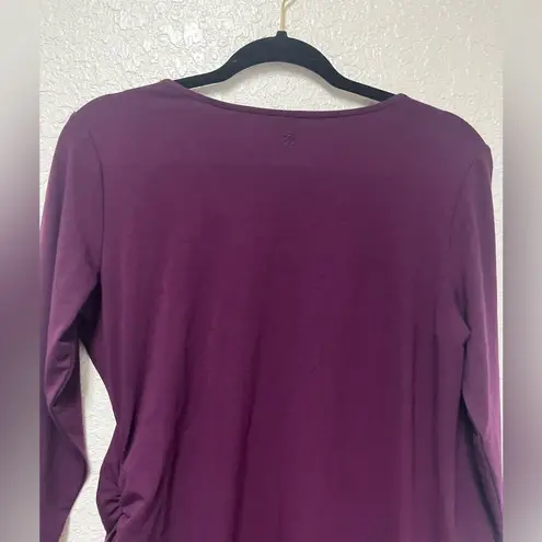 Betabrand Eggplant Purple Long Sleeve V Neck Top Size Medium