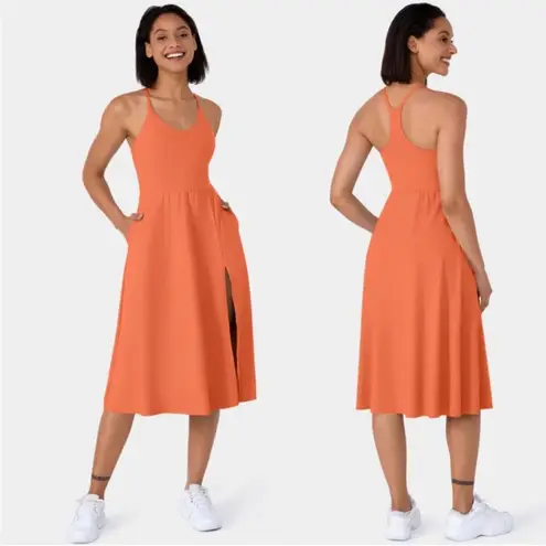 Halara NWT Everyday Midi Chill Dress-La Land in Dusty Orange - Size S