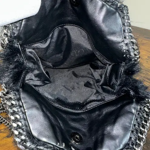 Stella McCartney Fur Free Fur Black Quilted Chain Shoulder Bag