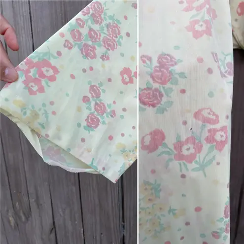 Vintage Mistee yellow floral Light Dress Size L