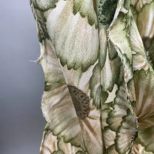 Indian Dress Rhinestones Floral Size XL Green Ruched Top Maxi Floral Embellished