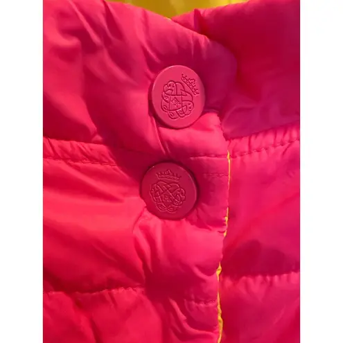 Patty Kim Paris Reversible Puffer Vest Women’s Size XS Bright Neon Pink Yellow