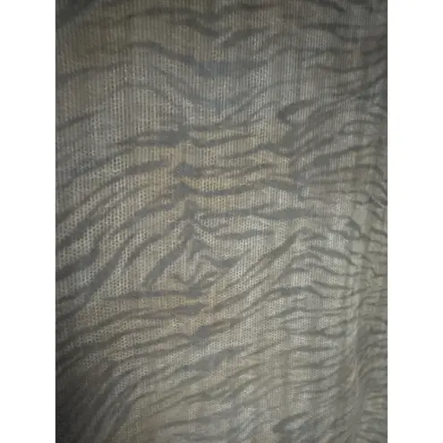 IRO Lamb skin animal print crew neck raw hem & sleeves T-shirt tan brown medium