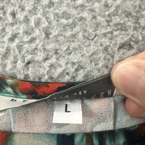 Bryn Walker Bryn Walker 3/4 Bell Flare Sleeve Top Floral Boho Artsy High Low Women's Large