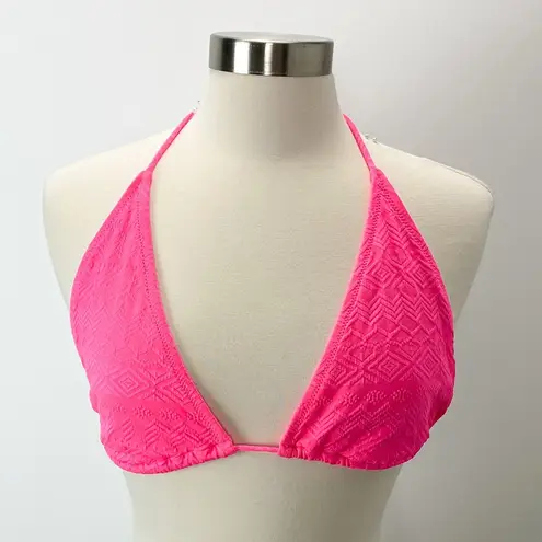 American Eagle  Hot Pink Tribal Textured Triangle String Bikini XL #204