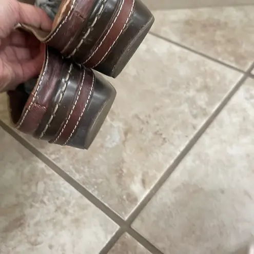 Spring Step L'Artiste Brown Leather Clogs Mules Slides Comfort Shoes Women's 39 Size 8.5