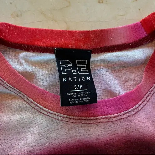 PE Nation Pink Multicolored Swirl Longsleeve Mesh Shirt Sz Small