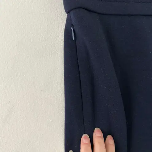 OGL Women's Cozy Warm High Rise Straight Leg Pull On Pants Pockets Navy XS New Blue