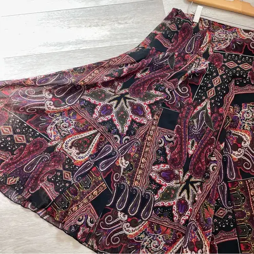 Coldwater Creek Skirt Red (medium) midi paisley colorful boho funky boho witchy