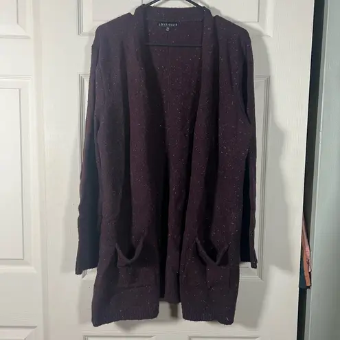 Love Ellie Women's Speckled Deep Purple Cardigan Size XXL