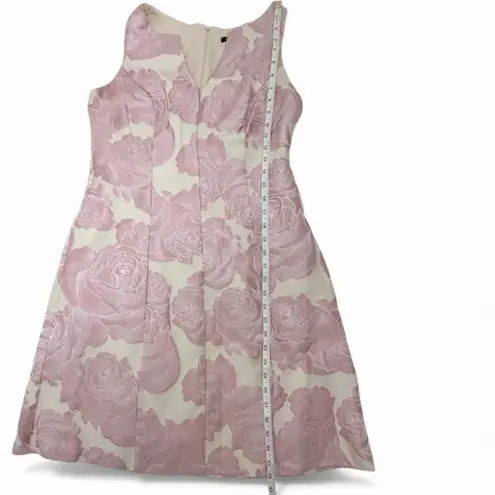 Roz & Ali Pink and Cream Floral Midi Dress Sz 8