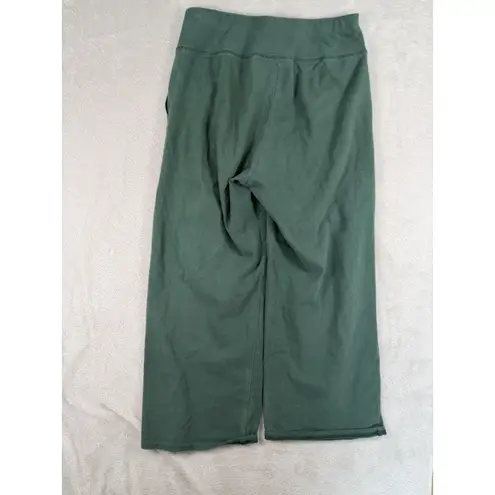 Pact Wide Leg Oversized Cropped Sweatpants Green Size Small Minimal Basics