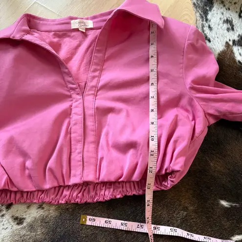 Camila Coelho Bardem Crop Top in Hot Pink Long Sleeve Size Small