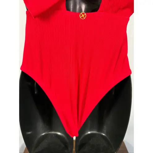 Vix Paula Hermanny milano liz ruffled ribbed swimsuit size small NWOT