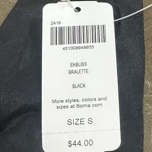 Soma Enbliss Bralette Pullover Sports Bra Black Small Wireless Removable Cups