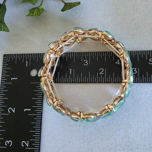 Gold Mint Green Glam Bracelet